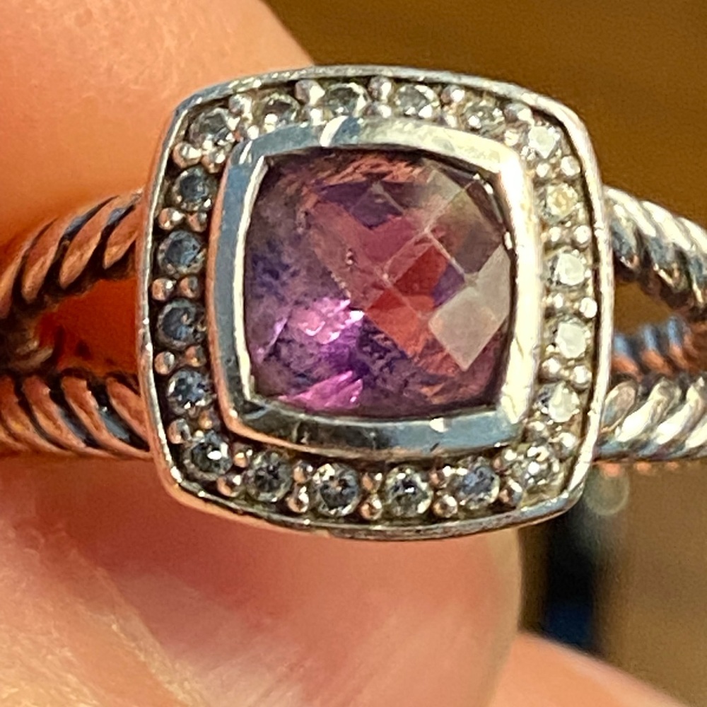David Yurman petite Albion amethyst ring
